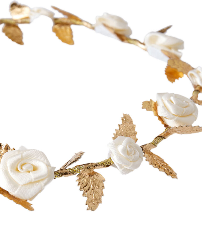 Corona de flores infantil para ni&ntilde;a marron