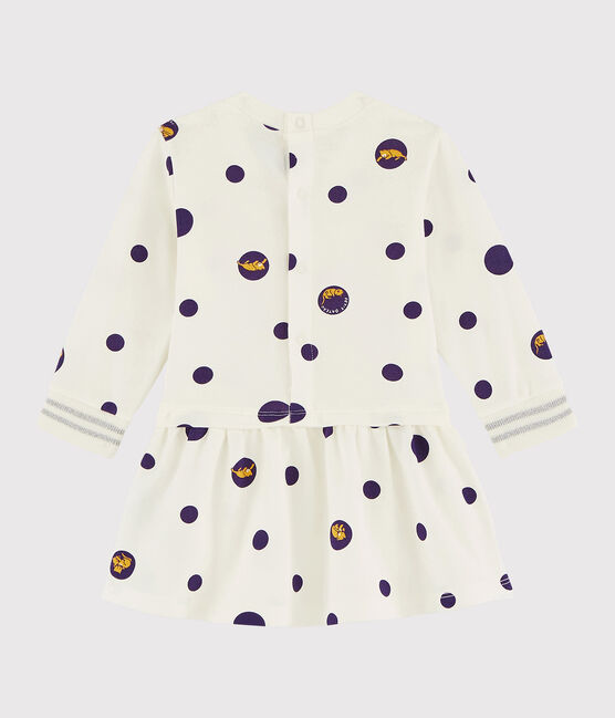 Vestido de manga larga para bebé niña blanco MARSHMALLOW/blanco MULTICO