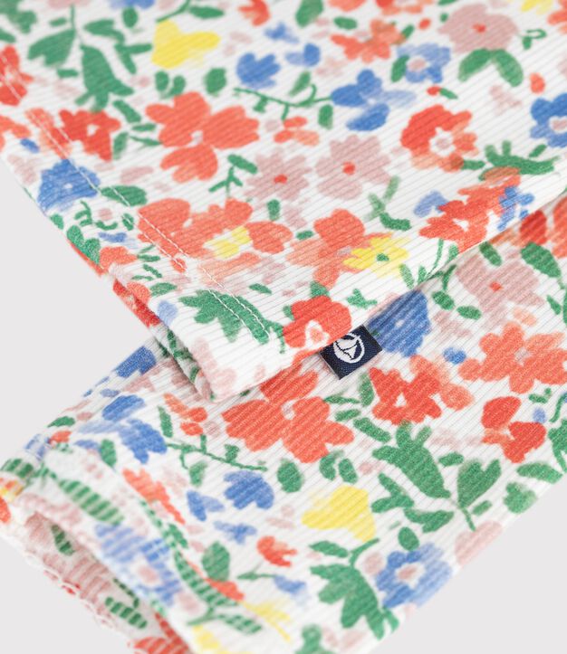 C&aacute;rdigan infantil de algod&oacute;n con flores blanco/multicolor