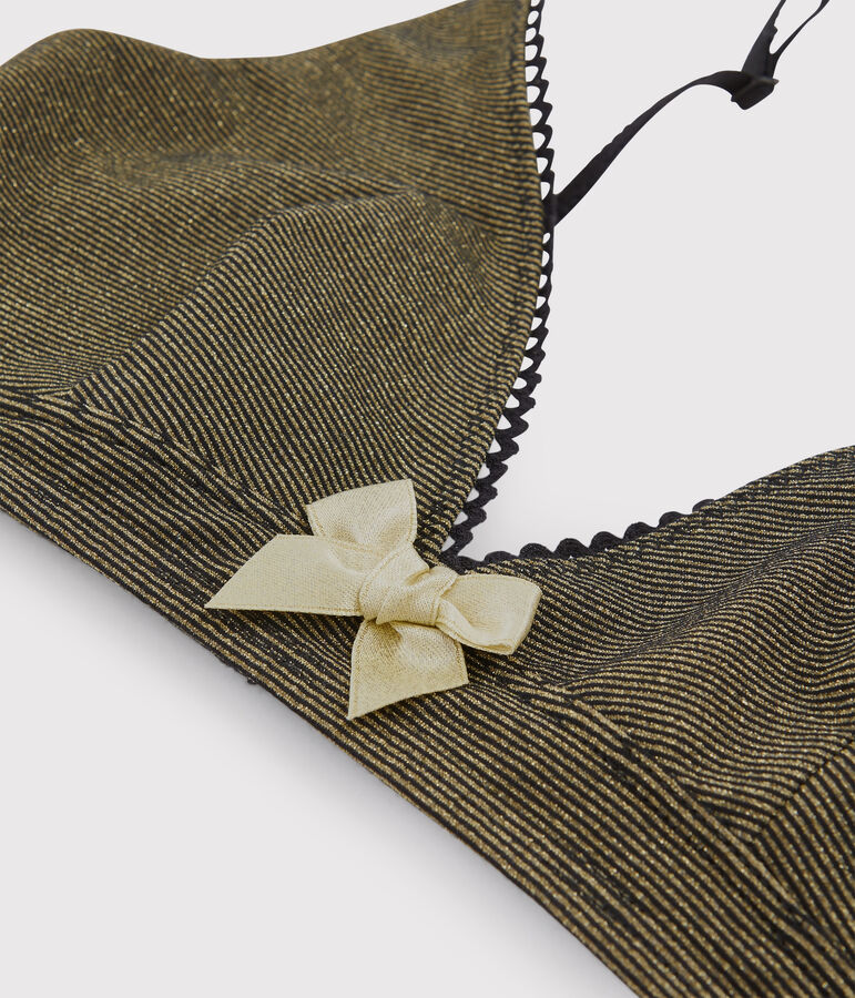 Sujetador triangula de mujer negro/amarillo