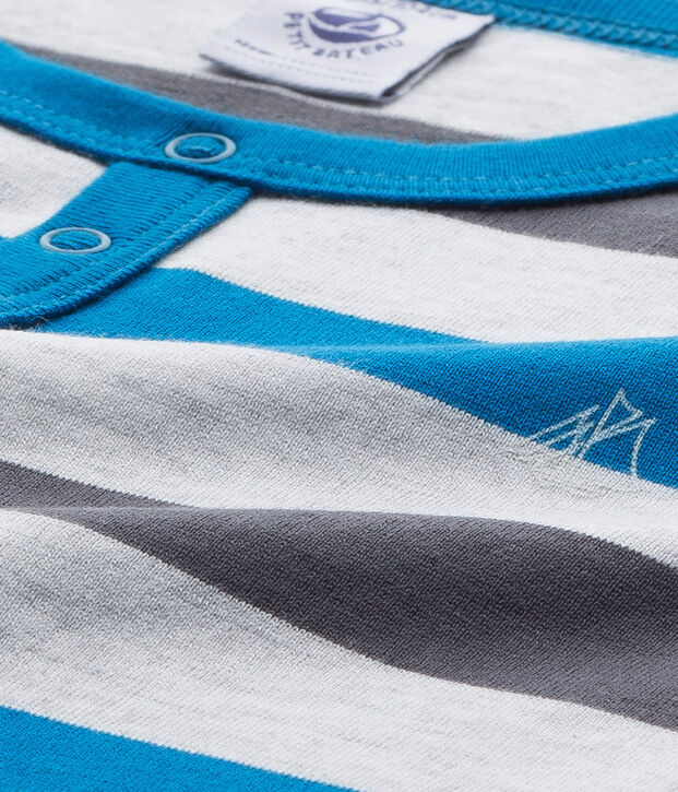 Pijama en jersey rayado para ni&ntilde;o gris/gris/gris