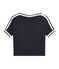 Camiseta de manga corta en lino azul SMOKING