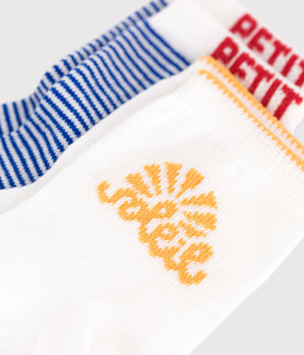 2 pares de calcetines de algod&oacute;n a rayas para beb&eacute; multicolor