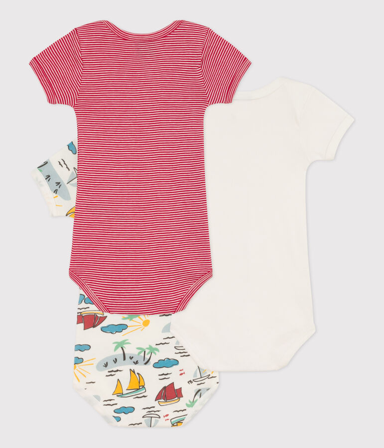 Juego de 3 bodis de algod&oacute;n de manga corta de exploradores multicolor