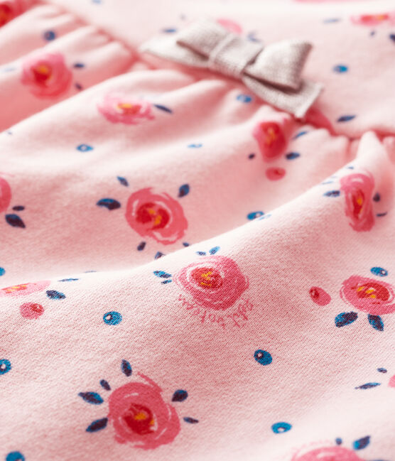 Vestido de manga larga para bebé niña rosa MINOIS/blanco MULTICO