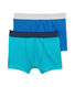 Set of 2 boy's plain stretch jersey boxers