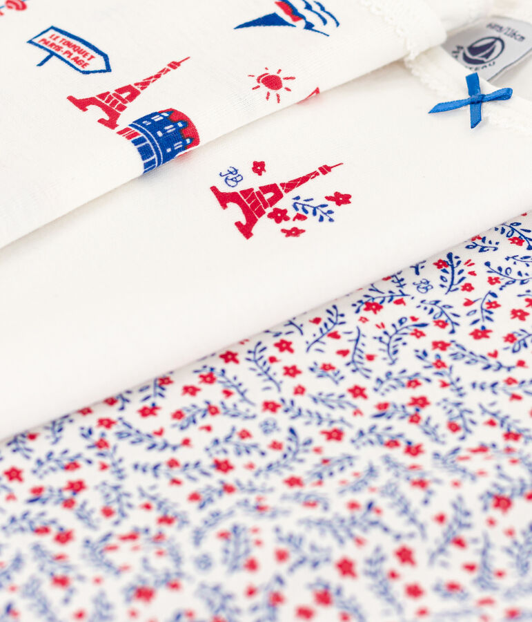 Juego de 3 camisetas de tirantes de algod&oacute;n Par&iacute;s para ni&ntilde;a multicolor