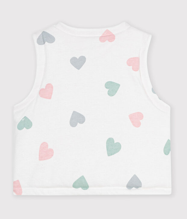 Chaleco reversible de algod&oacute;n estampado para beb&eacute; blanco/multicolor