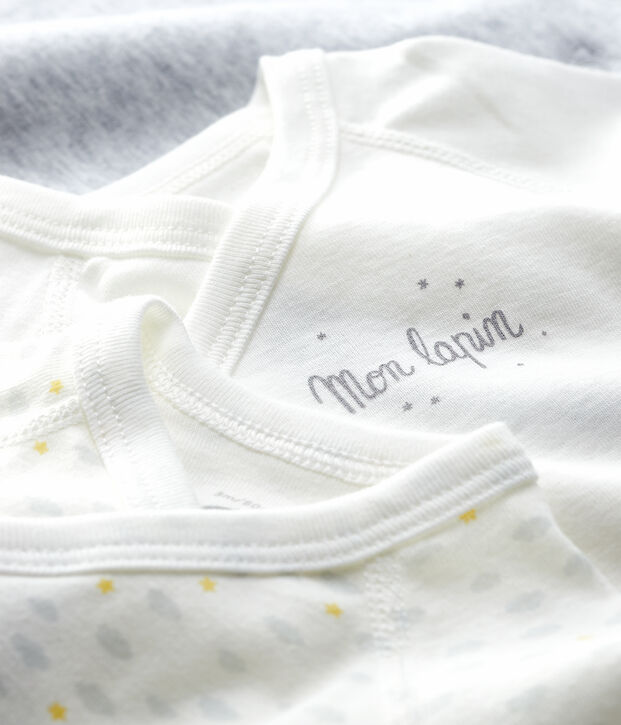 Lote de 3 bodys cruzados de manga larga de beb&eacute; de algod&oacute;n ecol&oacute;gico multicolor