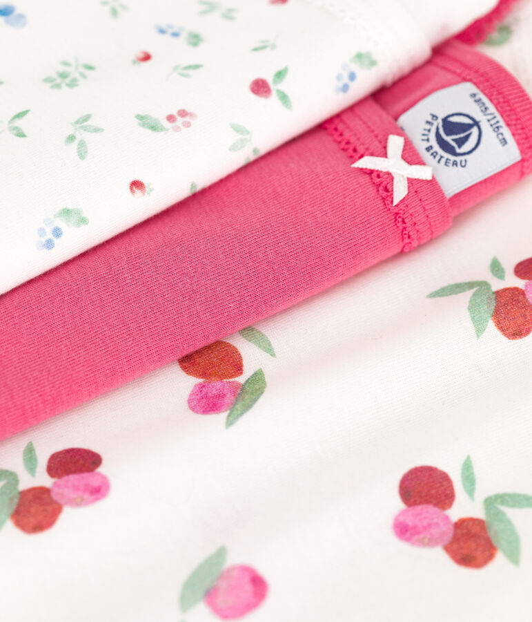 Juego de 3 camisetas infantiles de tirantes finos de algod&oacute;n con frutas multicolor