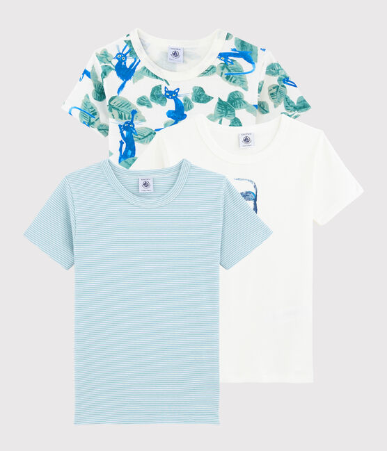 Lote de 3 camisetas de manga corta con gatos de colores de niño variante 1