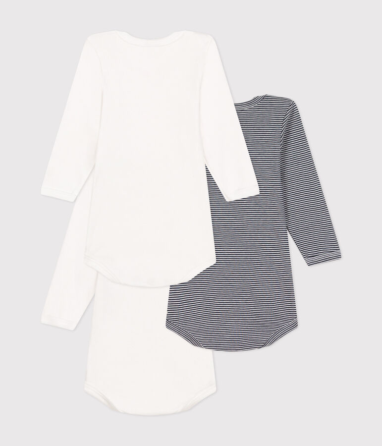 Juego de 3 bodis de algod&oacute;n de manga larga para beb&eacute; multicolor