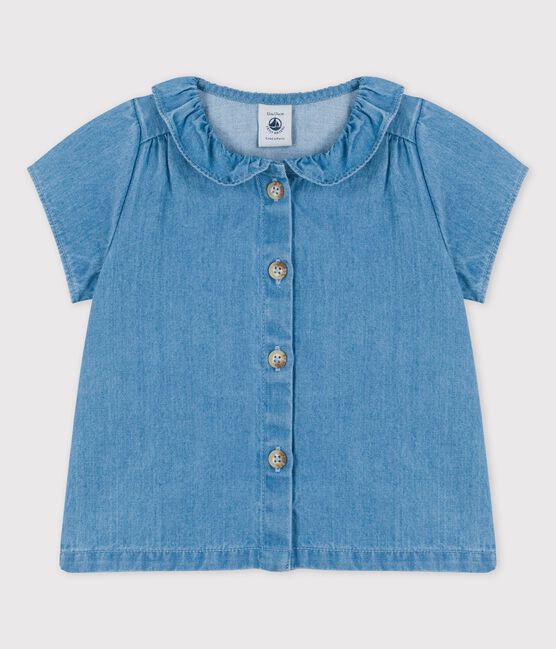 Blusa de tejido vaquero ligero ecológico para bebé azul DENIM CLAIR