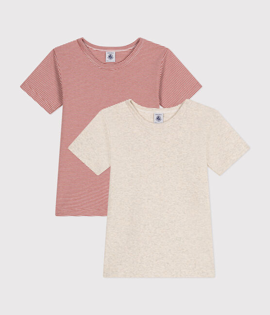 Juego de 2 camisetas infantiles de algodón de manga corta variante 1