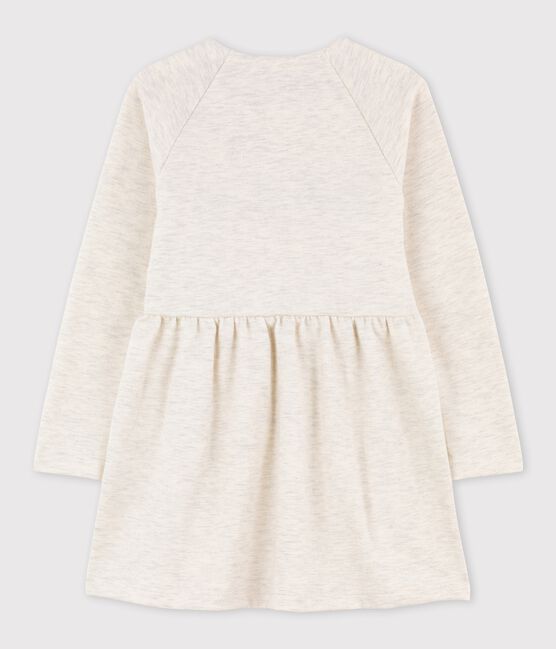 Vestido de manga larga en muletón para niña beige MONTELIMAR CHINE