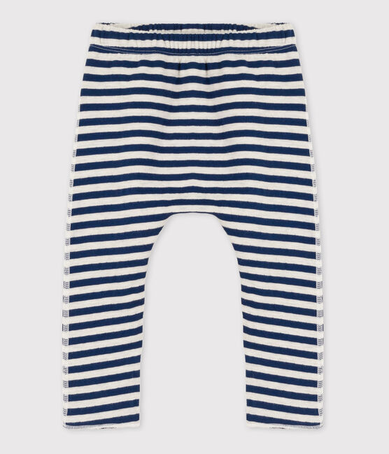 Pantalón de tejido túbico a rayas de bebé azul MEDIEVAL/ MONTELIMAR