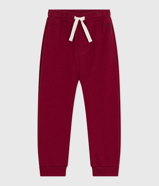 Pantalón infantil de jogging liso de algodón AMARANTE