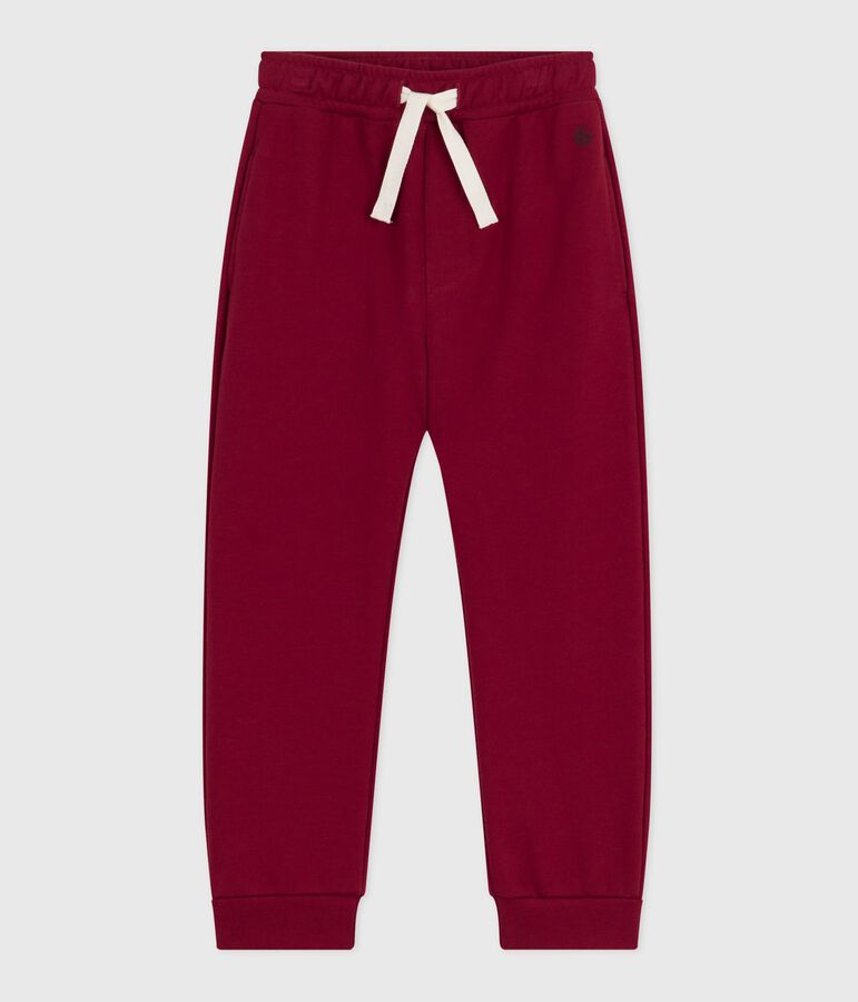 Pantal&oacute;n infantil de jogging liso de algod&oacute;n rojo