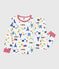 Pijama infantil de felpa con estampado de París blanco MARSHMALLOW/blanco MULTICO