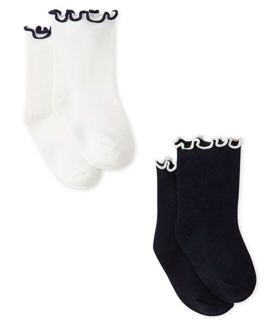 Lote de 2 pares de calcetines hasta la rodilla para bebé niña variante 1