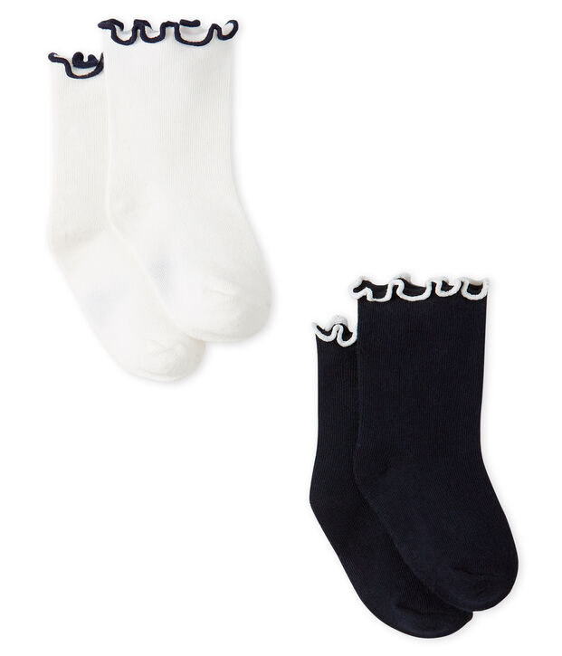 Lote de 2 pares de calcetines hasta la rodilla para beb&eacute; ni&ntilde;a multicolor