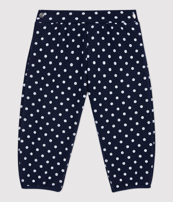 Pantalón de muletón de bebé. azul SMOKING/blanco MARSHMALLOW