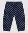 Pantalón de muletón de bebé. azul SMOKING/blanco MARSHMALLOW