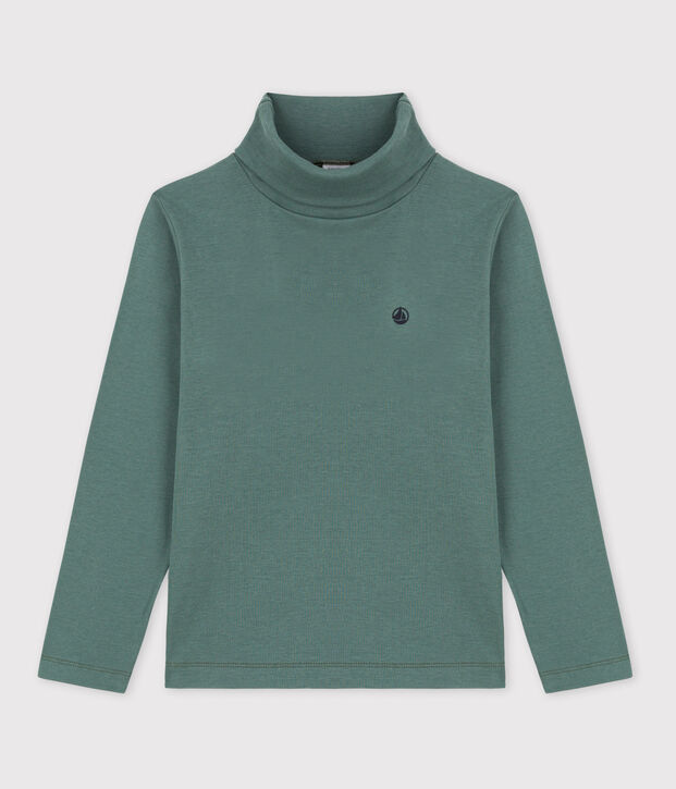 Prenda de cuello cisne de algod&oacute;n de ni&ntilde;a/ni&ntilde;o verde