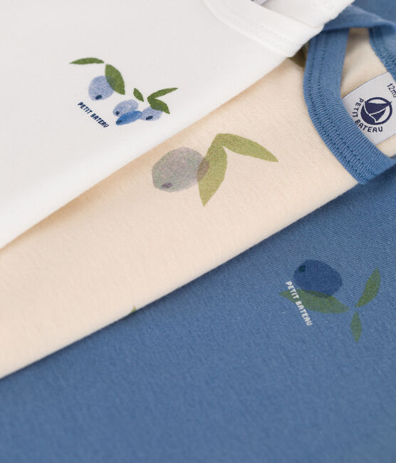 Juego de 3 bodis de algodón de manga corta para bebé Variante 5 OVS