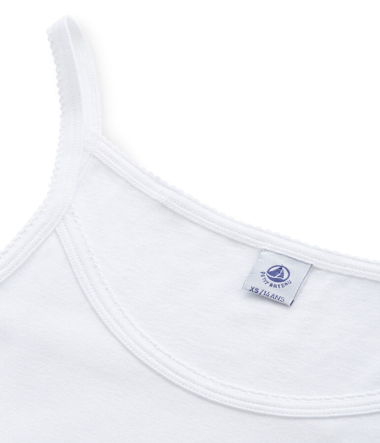 Chemise &agrave; bretelles femme coton/laine/soie blanco Lait