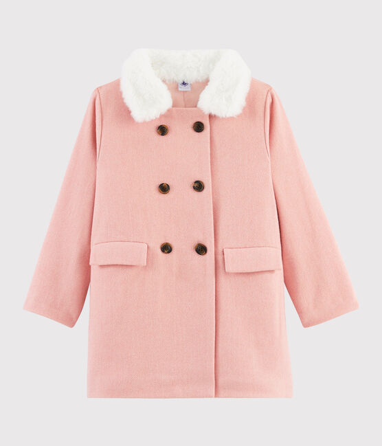 Abrigo de paño para niña rosa ROSE