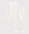 Pijama infantil ajustado de algodón con estampado de monopatín blanco MARSHMALLOW/blanco MULTICO
