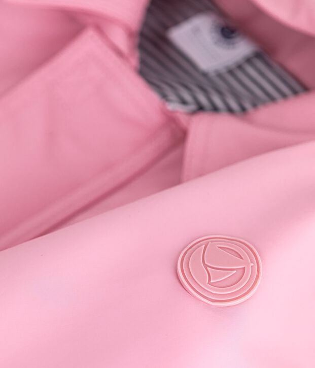 Chubasquero liso ic&oacute;nico para beb&eacute; rosa