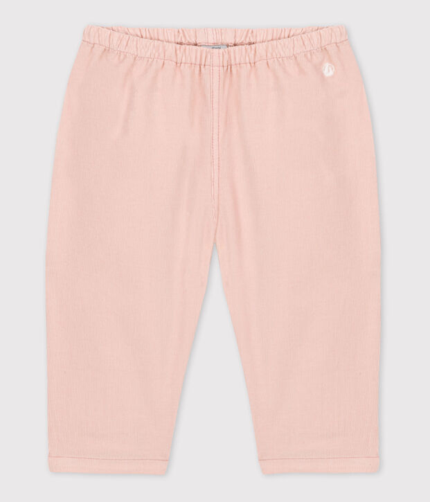 Pantal&oacute;n de terciopelo fino para beb&eacute; rosa