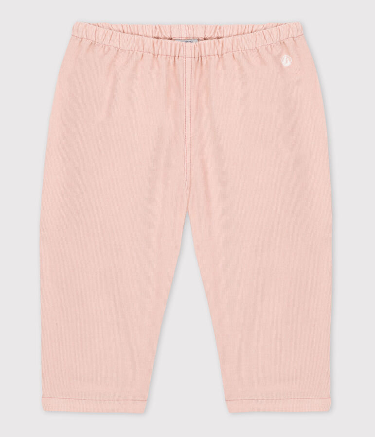 Pantal&oacute;n de terciopelo fino para beb&eacute; rosa