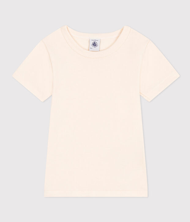 Camiseta de manga corta de algod&oacute;n crudo