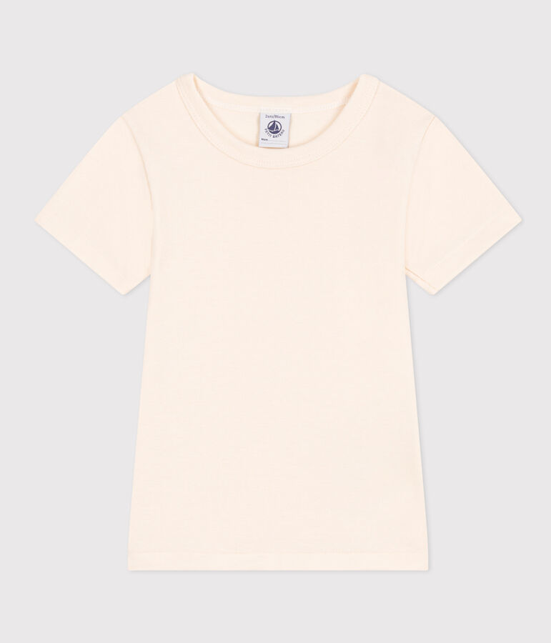 Camiseta de manga corta de algod&oacute;n crudo