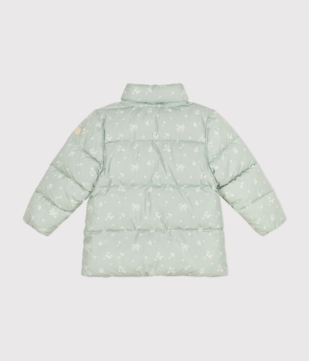 Plum&iacute;fero con capucha plegable para ni&ntilde;a verde/multicolor