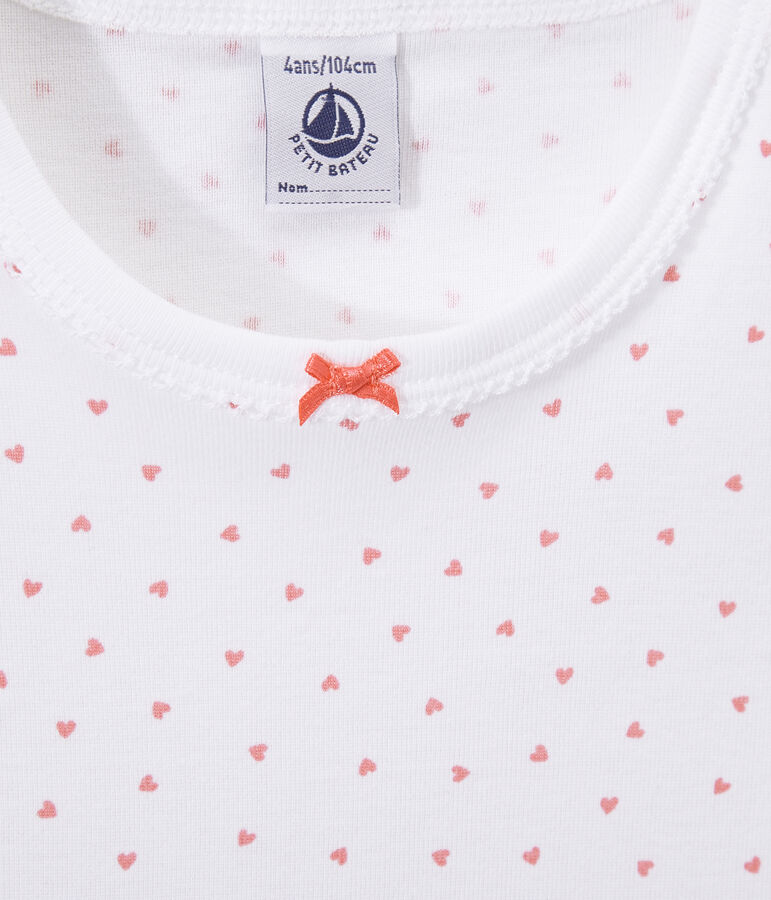 Camis&oacute;n con corazones estampados para ni&ntilde;a blanco ECUME/rosa ROSE