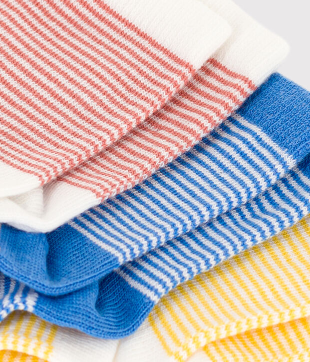 Juego de 3 pares de calcetines para beb&eacute; multicolor