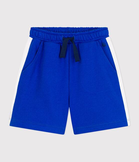 Bermudas cortas infantiles de algodón liso azul PERSE