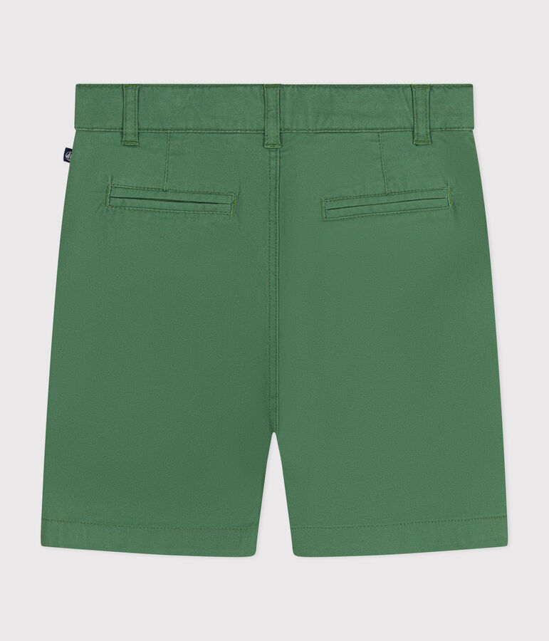 Pantal&oacute;n corto de sarga para ni&ntilde;o verde PALMERAIE