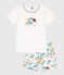 Pijama corto de algodón de explorador para niño/niña blanco MARSHMALLOW/blanco MULTICO