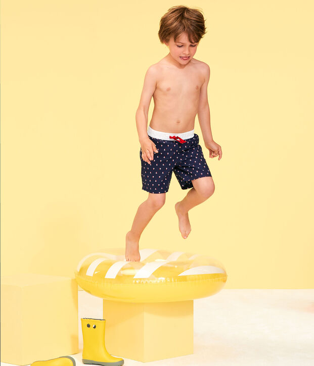Shorts de playa infantiles para ni&ntilde;o azul/multicolor