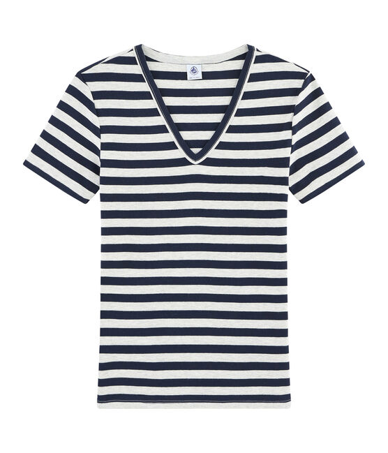 Camiseta icónica para mujer azul SMOKING/gris BELUGA