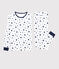 Pijama de algodón con estrellas para niño/niña blanco MARSHMALLOW/azul MEDIEVAL