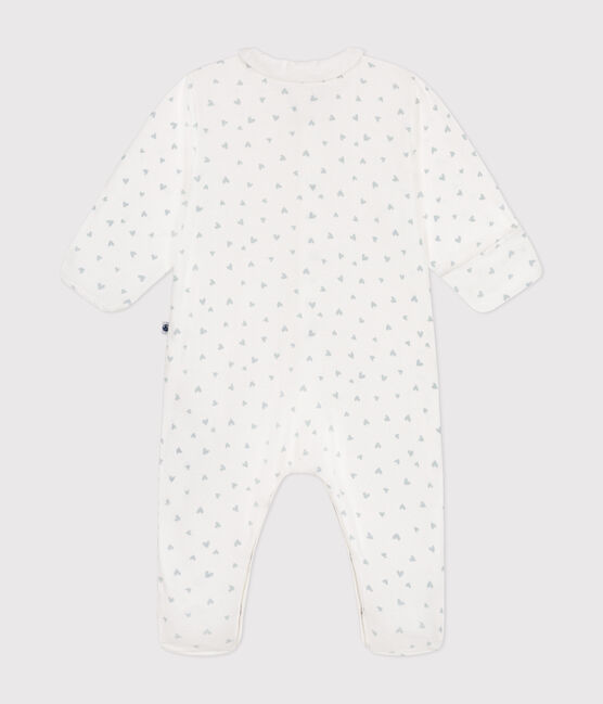 Pijama de algodón estampado para bebé azul MARSHMALLOW/blanco GOMME