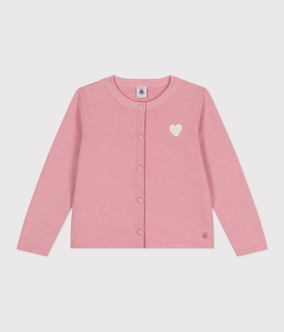 Cárdigan infantil de felpa lisa rosa CHARME