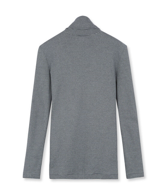 Women's striped polo neck - Previous collection azul ABYSSE/blanco LAIT