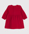 Vestido liso de pana de manga larga para bebé rojo TERKUIT